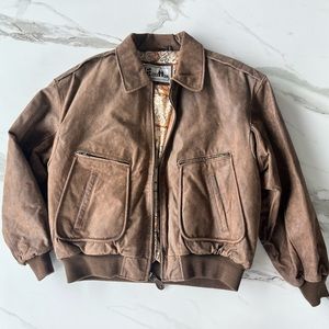 VINTAGE LEATHER Men’s Bomber Jacket Size XL